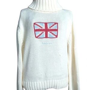 Reebok Women's Cream Sweater with Union Jack Design